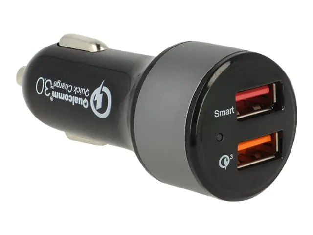 Navilock - Auto-Netzteil - 3 A - QC 3.0 - 2 Ausgabeanschlussstellen (USB) - Schwarz