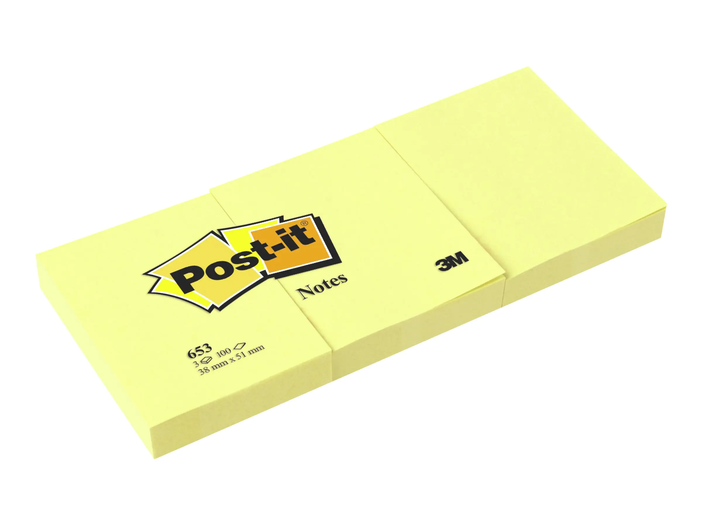 3M Post-it 653 - Notizen - 38 x 51 mm - 1200 Blatt (12 x 100)