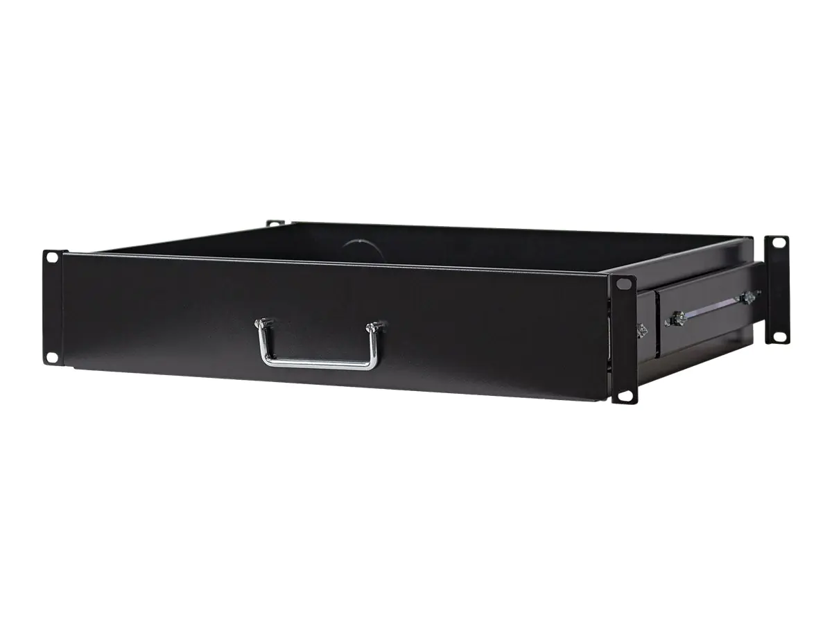 Intellinet 19" Drawer Shelf, 2U, Shelf Depth 350mm, Max 30kg, Black, Three Year Warranty - Rack Storage Drawer - Schwarz, RAL 9005 - 2U - 48.3 cm (19")