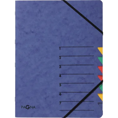 PAGNA Ordnungsmappe EASY 24061-02 DIN A4 7Fächer Pressspann blau PAGNA Ordnungsmappe EASY 24061-02 DIN A4 7Fächer Pressspann blau