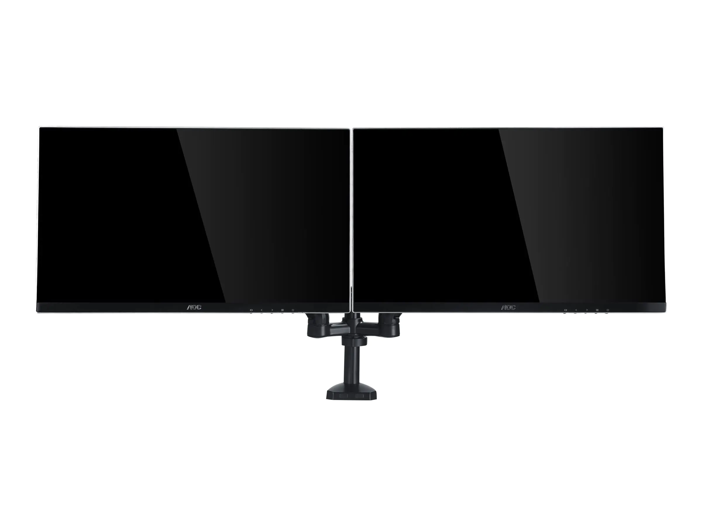 AOC AD110D0 - Befestigungskit - einstellbarer Arm - für 2 LCD-Displays - Aluminiumlegierung - Schwarz - Bildschirmgröße: bis zu 68,6 cm (bis zu 27 Zoll) - Tischmontage