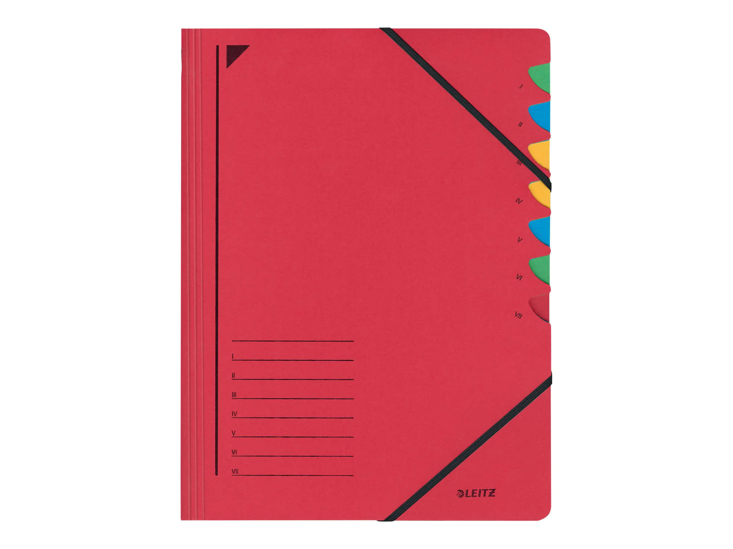 Leitz Ordnungsmappe 39070025 DIN A4 7Fächer farbig Karton rot