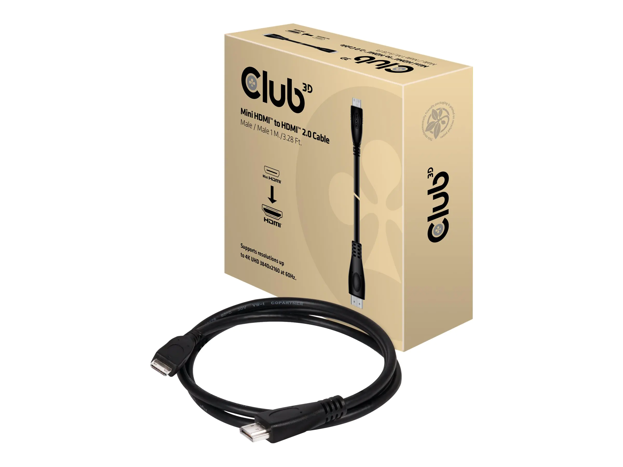 Club 3D CAC-1350 - HDMI-Kabel - mini HDMI (M) bis HDMI (M) - 1 m - 4K Unterstützung