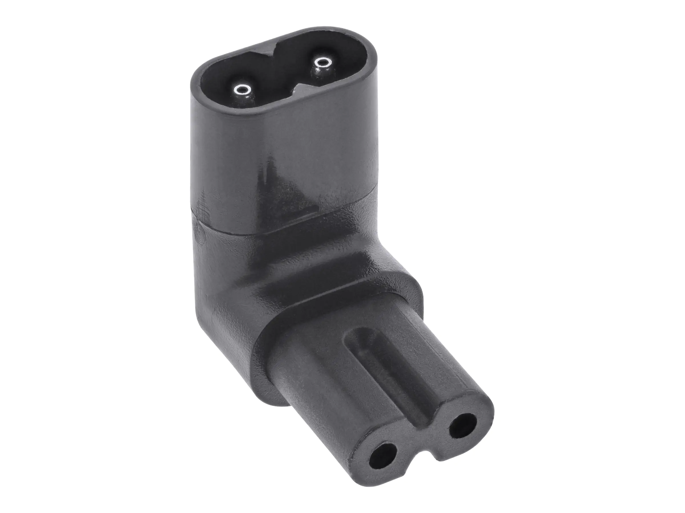 InLine - Adapter für Power Connector - IEC 60320 C8 nach oben angewinkelt zu power IEC 60320 C7 nach unten abgewinkelt - 2.5 A - Schwarz