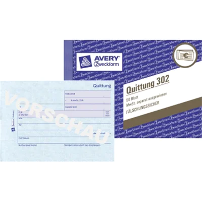 Avery Zweckform Quittung 302 DIN A6 quer 50Blatt Avery Zweckform Quittung 302 DIN A6 quer 50Blatt
