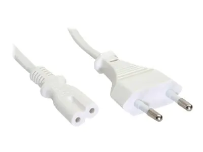 InLine - Stromkabel - Stromversorgung (M) zu power IEC 60320 C7 - 1.5 m - weiß