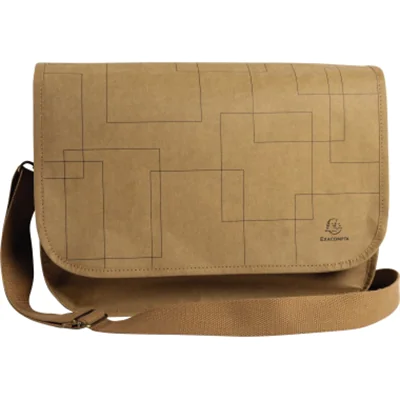 Exacompta Eterneco, Unisex, Schultertasche, Schnappverschluss, Reißverschlusstasche, 38,1 cm (15"), Braun 17650E