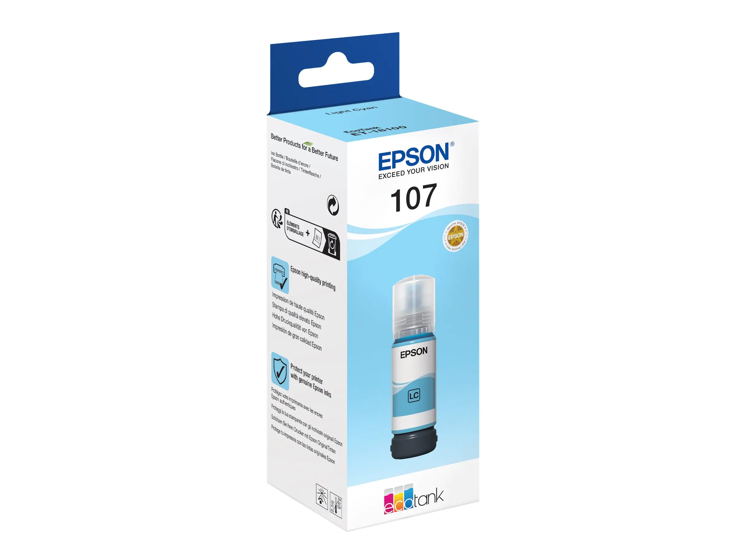 Epson EcoTank 107 - 70 ml - hell Cyan - original - Nachfülltinte - für EcoTank ET-18100