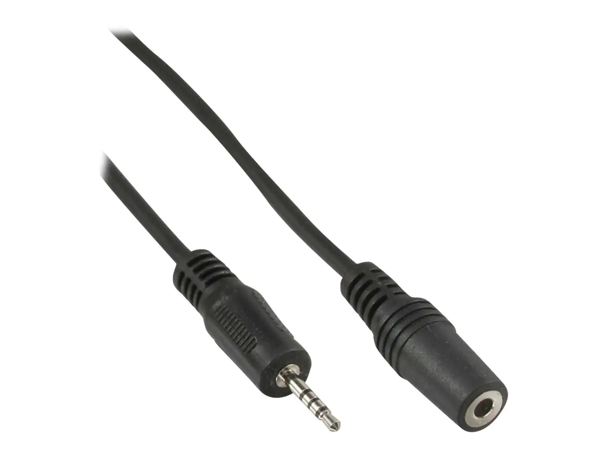 InLine - Audiokabel - 4-poliger Mikro-Stecker männlich zu 4-poliger Mini-Stecker weiblich - 2 m - Schwarz