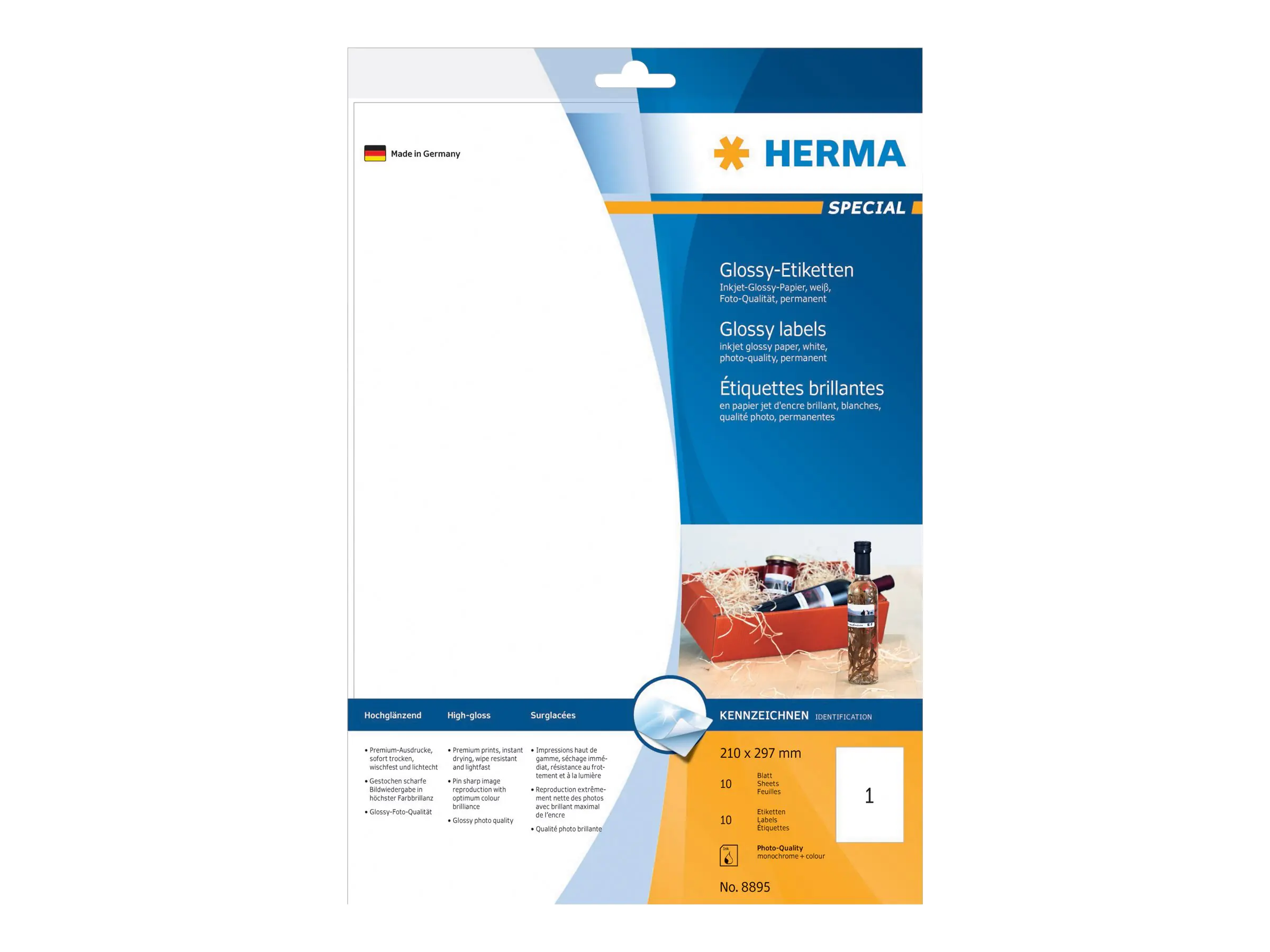 HERMA Etikett 8895 210x297mm weiß 10 St./Pack.