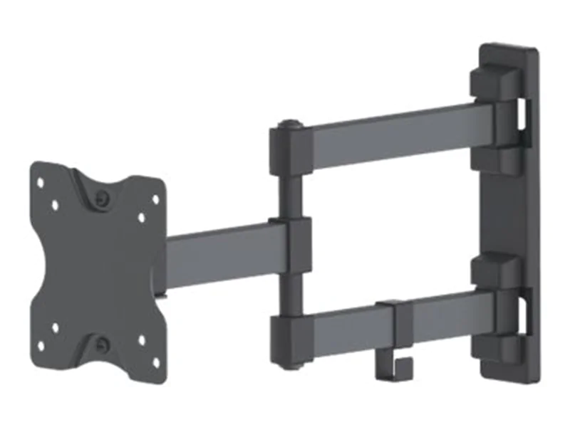 Manhattan TV & Monitor Mount, Wall, Full Motion, 1 screen, Screen Sizes: 13-27", Black, VESA 75x75 to 100x100mm, 20kg, Tilt & Swivel with 3 Pivots, Lifetime Warranty - Klammer - für LCD TV - massiver Stahl - Schwarz - Bildschirmgröße: 33-68.6 cm (13"