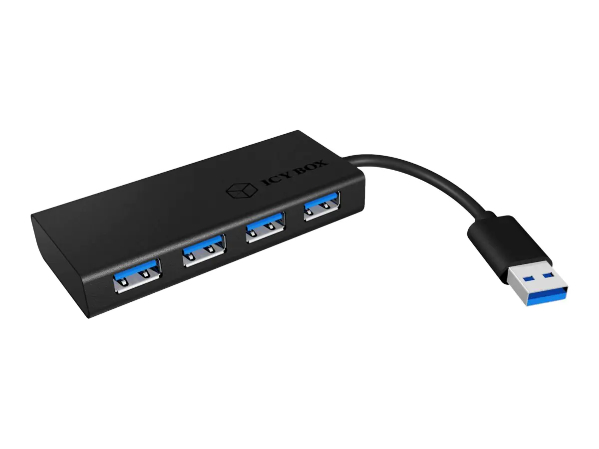 ICY BOX IB-AC6104-B - Hub - 4 x SuperSpeed USB 3.0 - Desktop