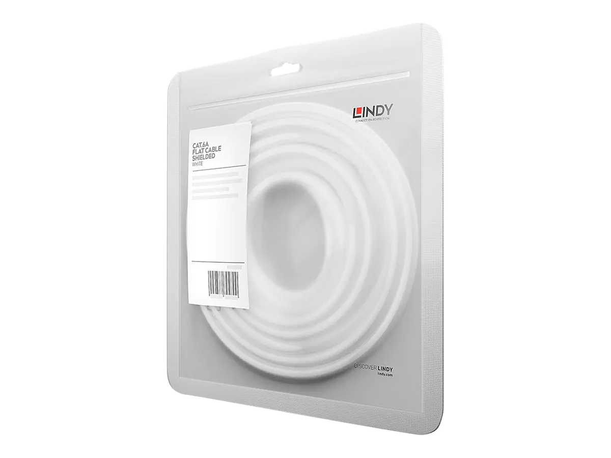 Lindy - Patch-Kabel - RJ-45 (M) bis RJ-45 (M) - 5 m - U/FTP - CAT 6 - ohne Haken, flach - weiß