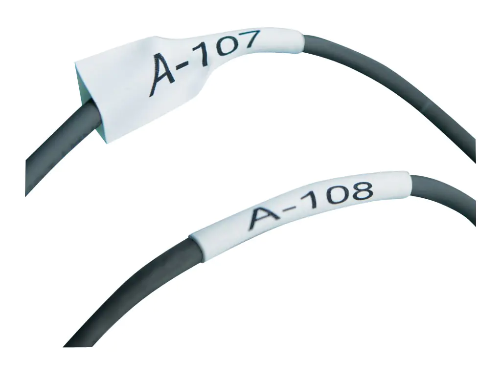 Dymo Rhino Heat Shrink Tubes - Schwarz auf Weiß - Rolle (2,4 cm x 1,5 m)