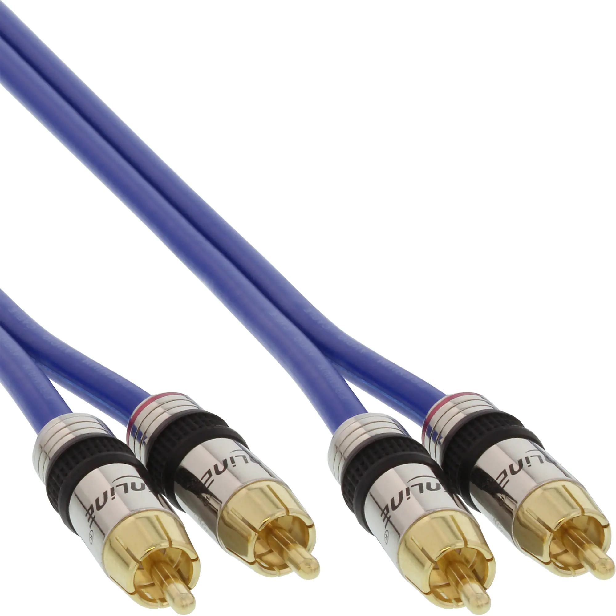 InLine Premium - Audiokabel - RCA männlich zu RCA männlich - 25 m - doppelt abgeschirmtes Koaxialkabel - Blau