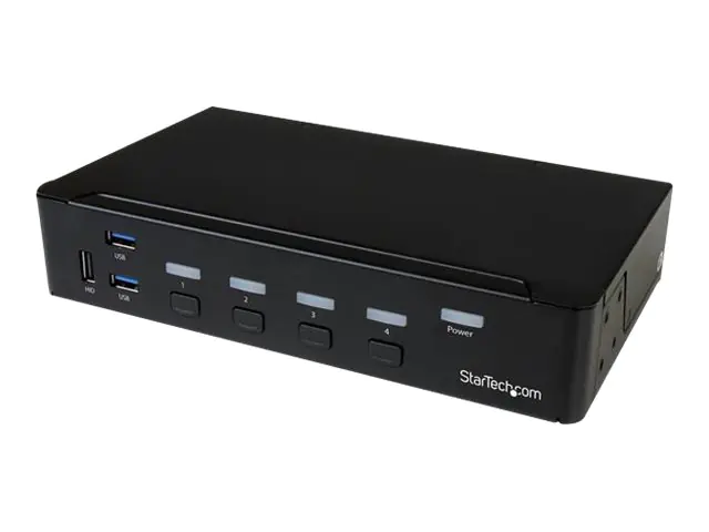 StarTech 4 Port HDMI KVM Switch - HDMI KVM Umschalter mit USB 3.0 Hub - 1080p - KVM-/USB-Switch - 4 x KVM/Audio/USB + 3 x SuperSpeed USB - 1 lokaler Benutzer - an Rack montierbar - AC 120/230 V/DC 9 - 12 V - für P/N: SV431RACK