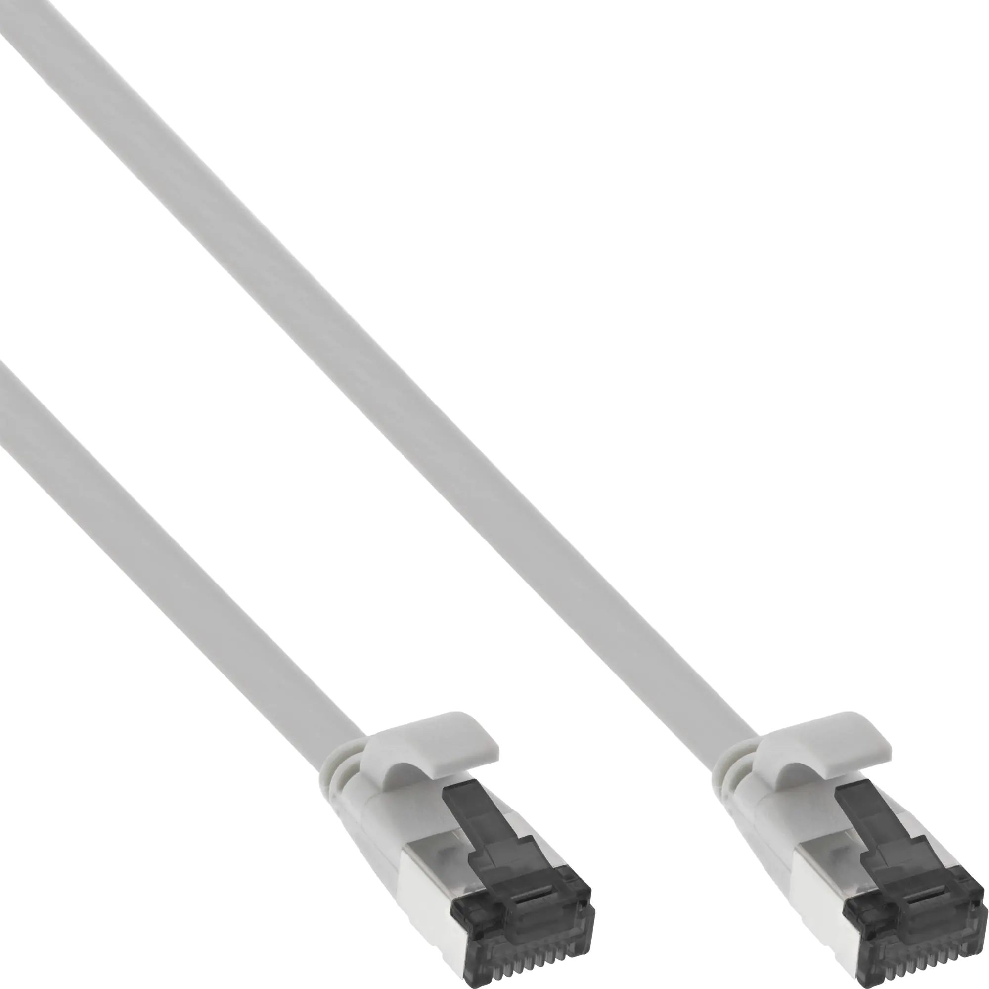 InLine - Patch-Kabel - RJ-45 (M) zu RJ-45 (M) - 1.5 m - 6.5 mm - U/FTP, PiMF - CAT 8.1 - halogenfrei, geformt, ohne Haken, verseilt, flach - Grau