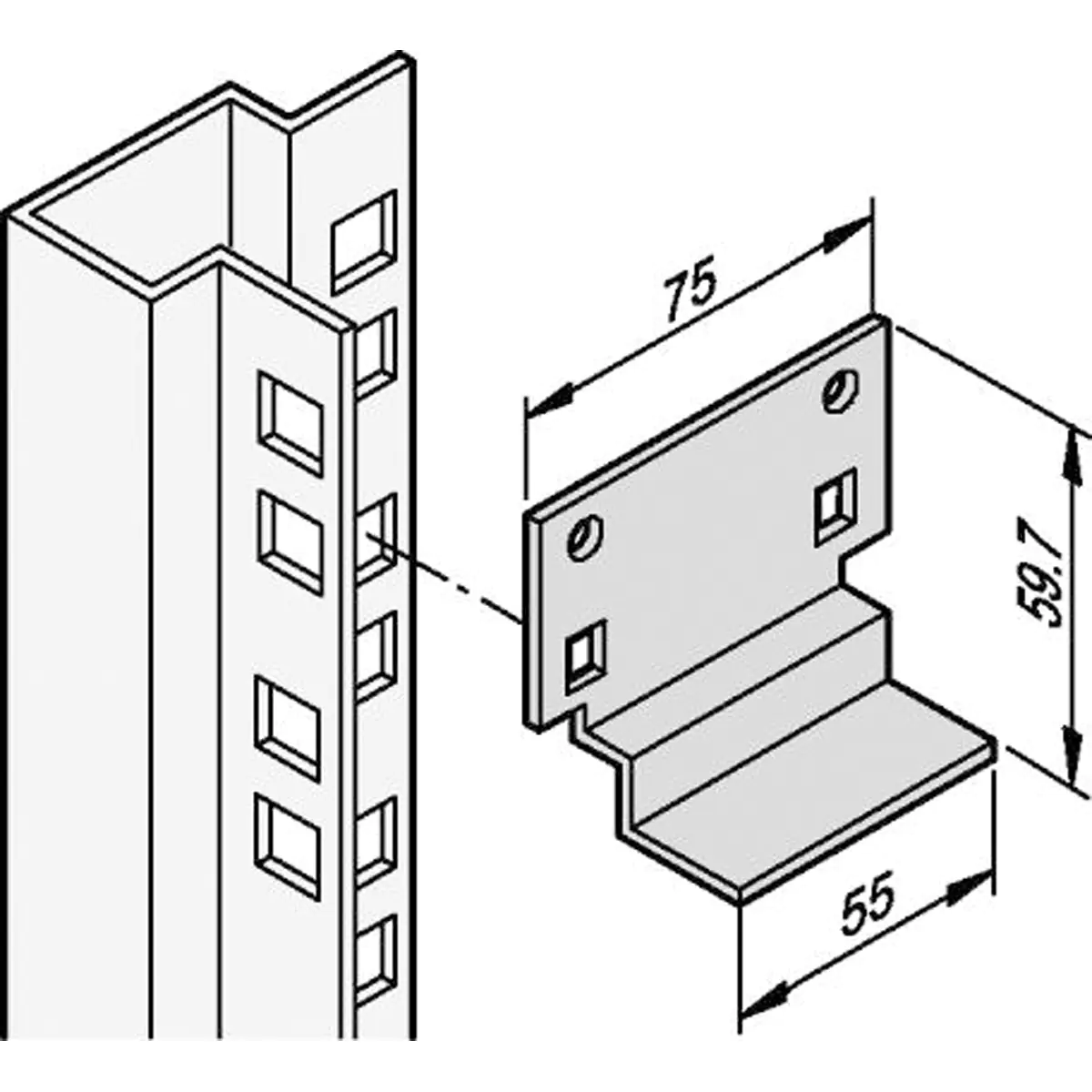 SCHROFF SLIDE RAIL SET SHORT (2PCS)
