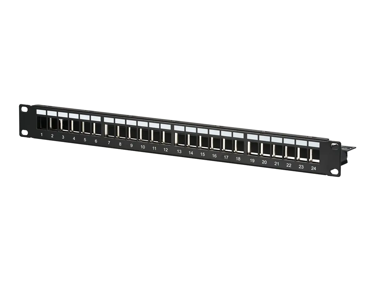 EFB-Elektronik - Patch Panel - ohne Keystone - Rack montierbar - Schwarz - 1U - 48.3 cm (19") - 24 Ports