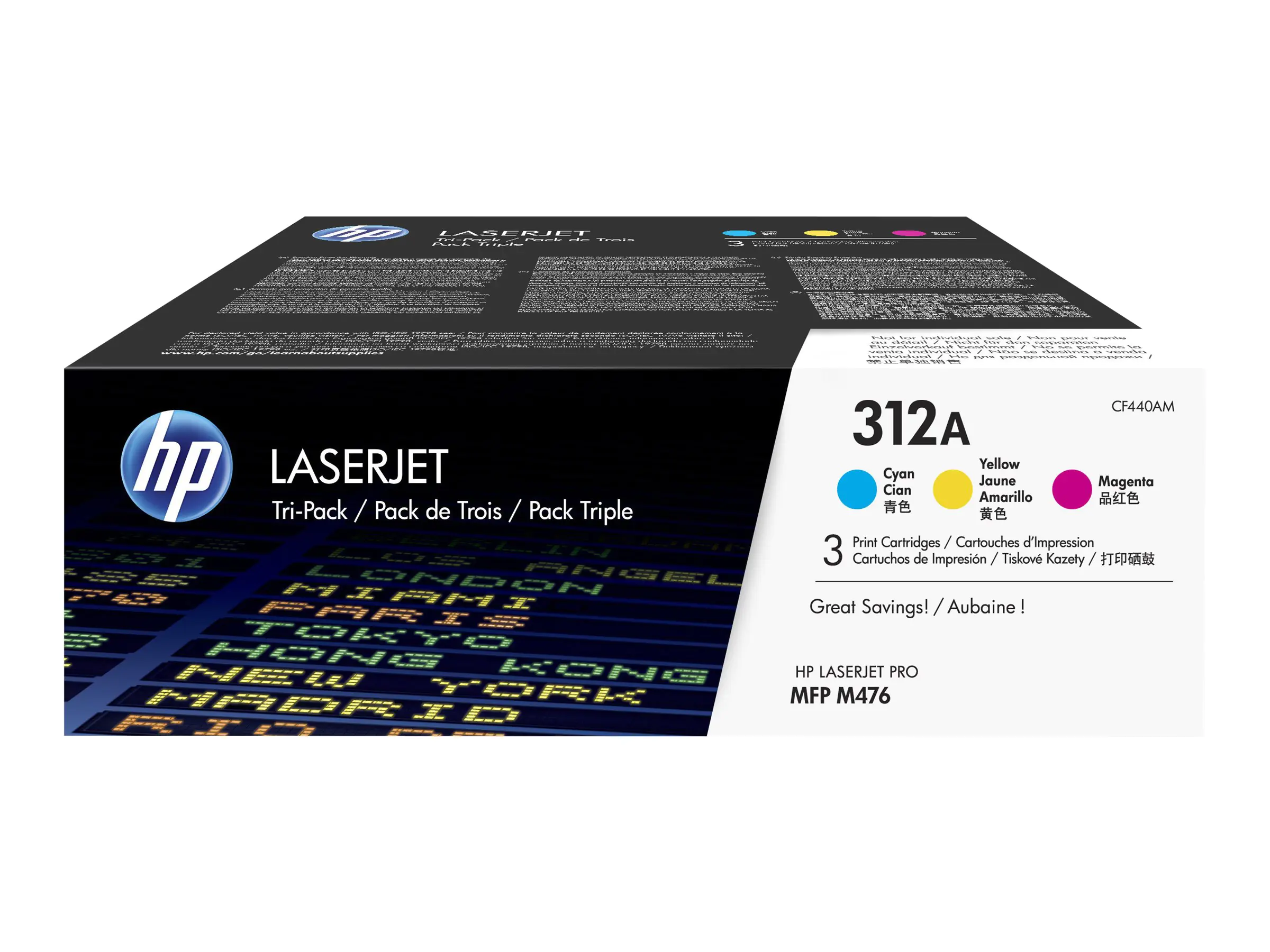 HP 312A - 3er-Pack - Gelb, Cyan, Magenta - Original - LaserJet - Tonerpatrone (CF440AM) - für Color LaserJet Pro MFP M476dn, MFP M476dw, MFP M476nw HP 312A - 3er-Pack - Gelb, Cyan, Magenta - Original - LaserJet - Tonerpatrone (CF440AM) - für Color LaserJet Pro MFP M476dn, MFP M476dw, MFP M476nw