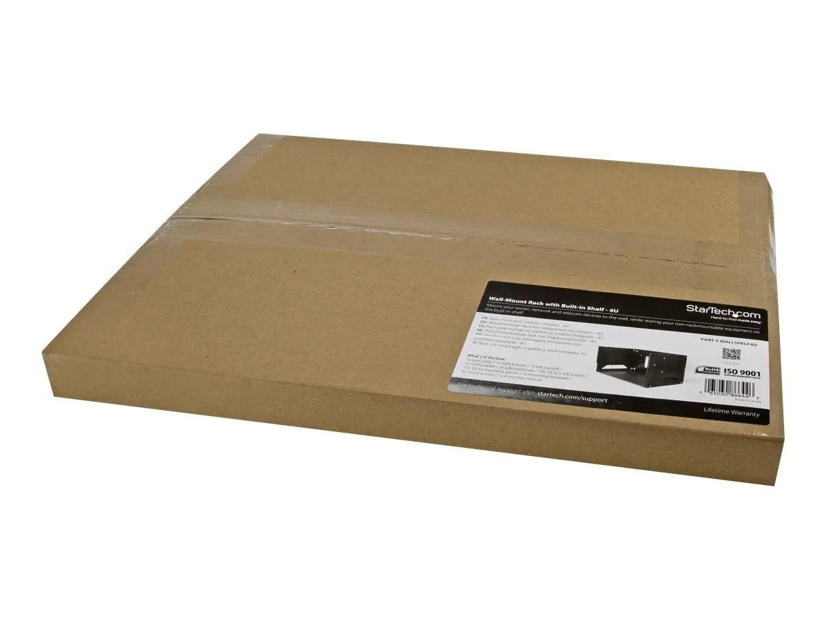 StarTech Wandmontage Server Rack mit Fachboden - 4HE - Anpassbar von 30,5 cm - 45,7cm - Rack (Wandbefestigung) - Schwarz - 4U - 48.3 cm (19") - für P/N: CABSCRWS1032