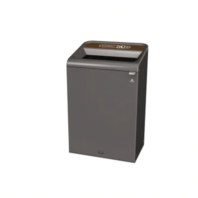 Rubbermaid Abfallsammelsystem 49,5 x 97,5 x 61 cm (B x H x T) 125l 1 Sortierfach Stahl, verzinkt grau/braun