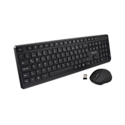 V7 CKW350DE - Tastatur-und-Maus-Set - full size - kabellos - 2.4 GHz - QWERTZ - Deutsch - Schwarz V7 CKW350DE - Tastatur-und-Maus-Set - full size - kabellos - 2.4 GHz - QWERTZ - Deutsch - Schwarz