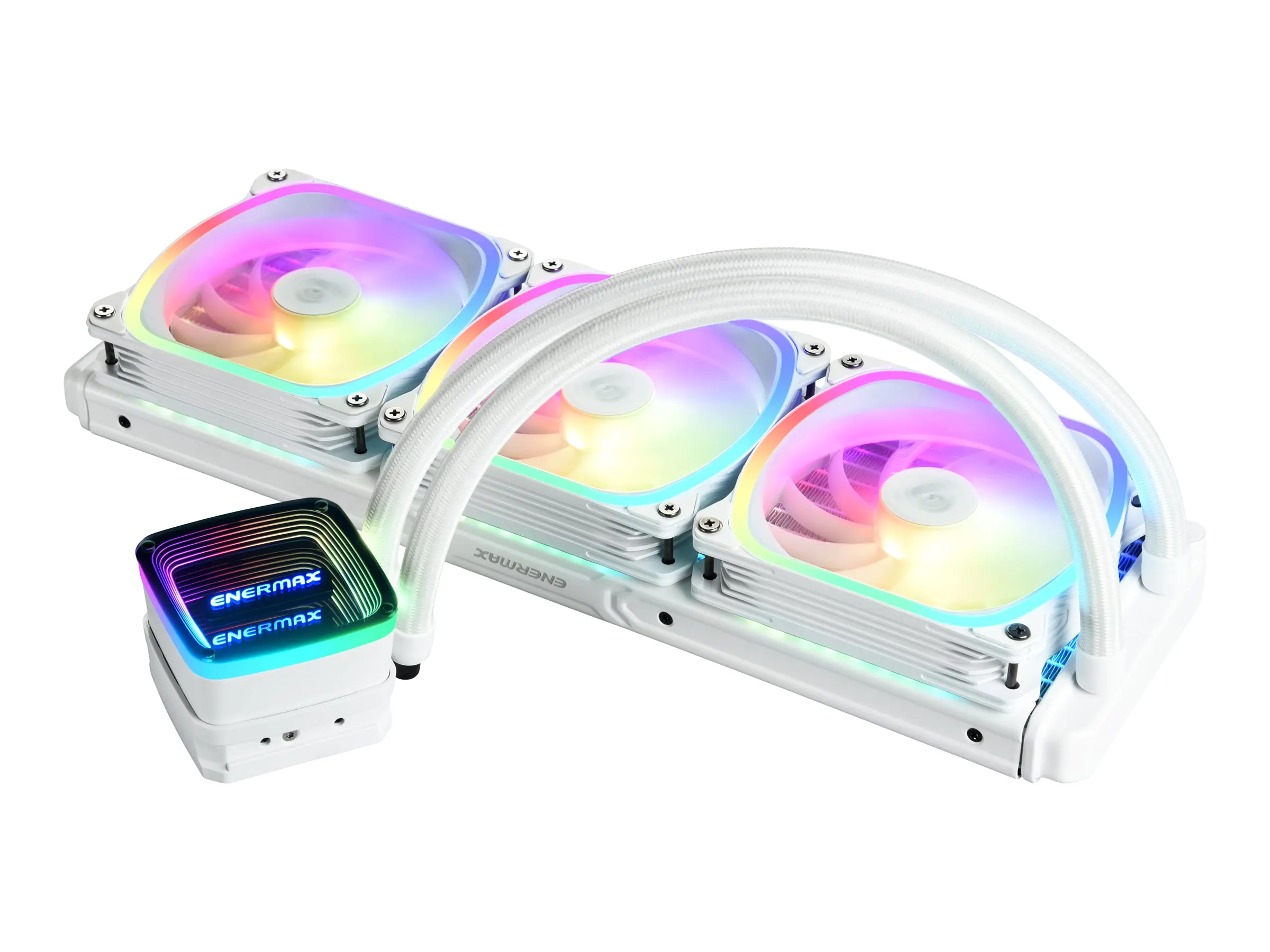 Enermax Aquafusion ADV series - Prozessor-Flüssigkeitskühlsystem - Kühlergröße: 360 mm - (für: LGA115x Socket, LGA1200, LGA1366, LGA1700, LGA2011, LGA2011-3, LGA2066, AM3+, AM4, AM5, FM1, FM2+) - Kupfer - 120 mm - weiß