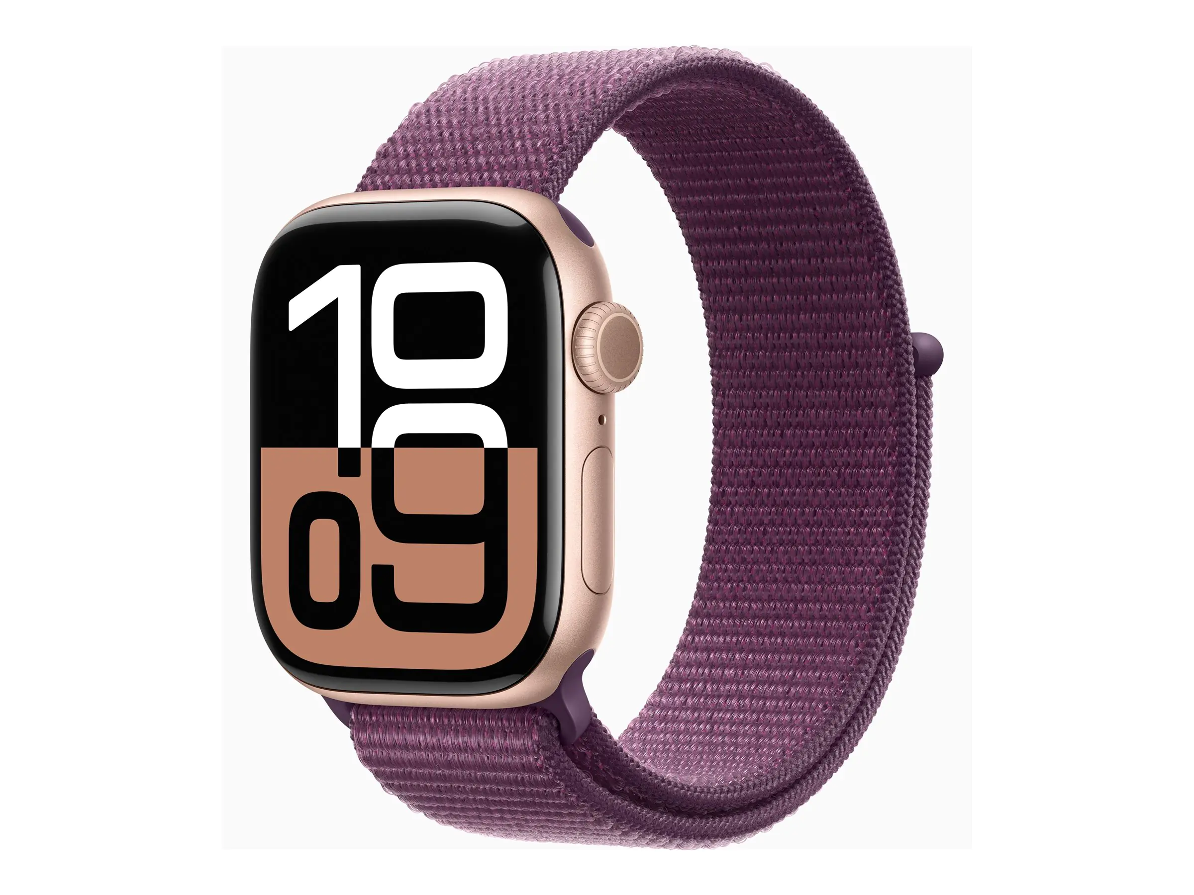 Apple Watch Series 10 (GPS + Cellular) - 42 mm - Aluminium, Roségold - intelligente Uhr mit Sportschleife - weiches, zweilagiges Nylon - Pflaume - Handgelenkgröße: 130-200 mm - 64 GB - LTE, Wi-Fi 4, UWB, Bluetooth - 4G - 29.3 g Apple Watch Series 10 (GPS + Cellular) - 42 mm - Aluminium, Roségold - intelligente Uhr mit Sportschleife - weiches, zweilagiges Nylon - Pflaume - Handgelenkgröße: 130-200 mm - 64 GB - LTE, Wi-Fi 4, UWB, Bluetooth - 4G - 29.3 g