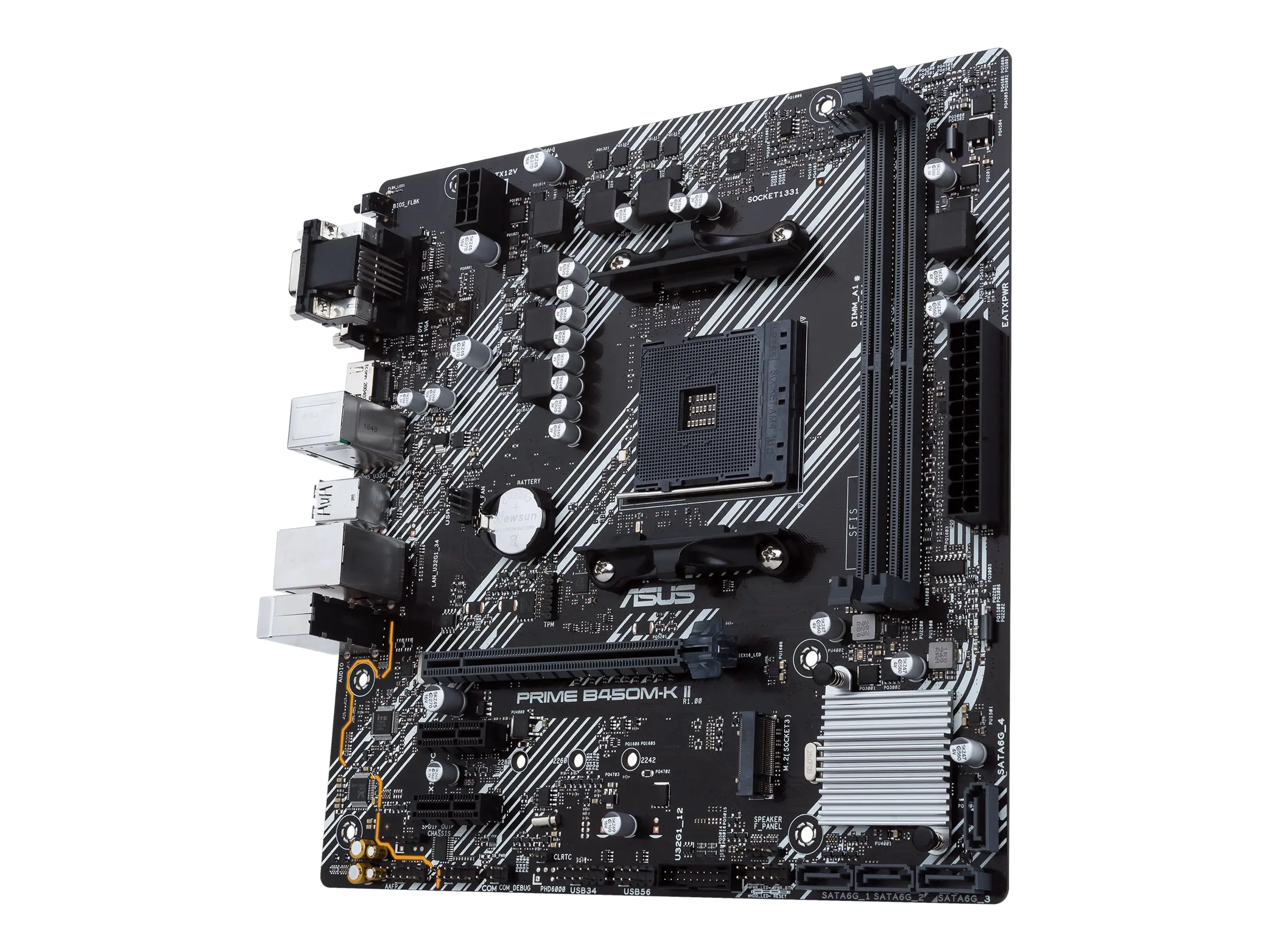 ASUS PRIME B450M-K II - Motherboard - micro ATX - Socket AM4 - AMD B450 Chipsatz - USB 3.2 Gen 1 - Gigabit LAN - Onboard-Grafik (CPU erforderlich) 90MB1600-M0EAY0