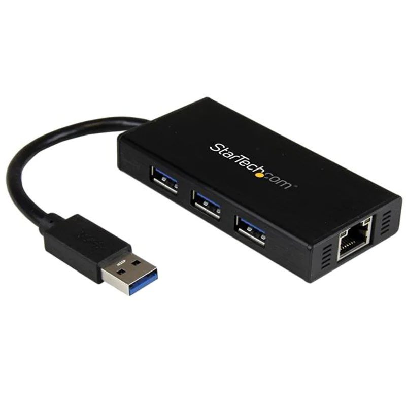 StarTech 3 Port USB 3.0 Hub mit Gigabit Ethernet Adapter aus Aluminum - Kompakter USB3 Hub mit GbE - Hub - 3 x SuperSpeed USB 3.0 + 1 x 10/100/1000 - Desktop - für P/N: PEXUSB3S2EI, PEXUSB3S42, PEXUSB3S7, SVA5H2NEUA