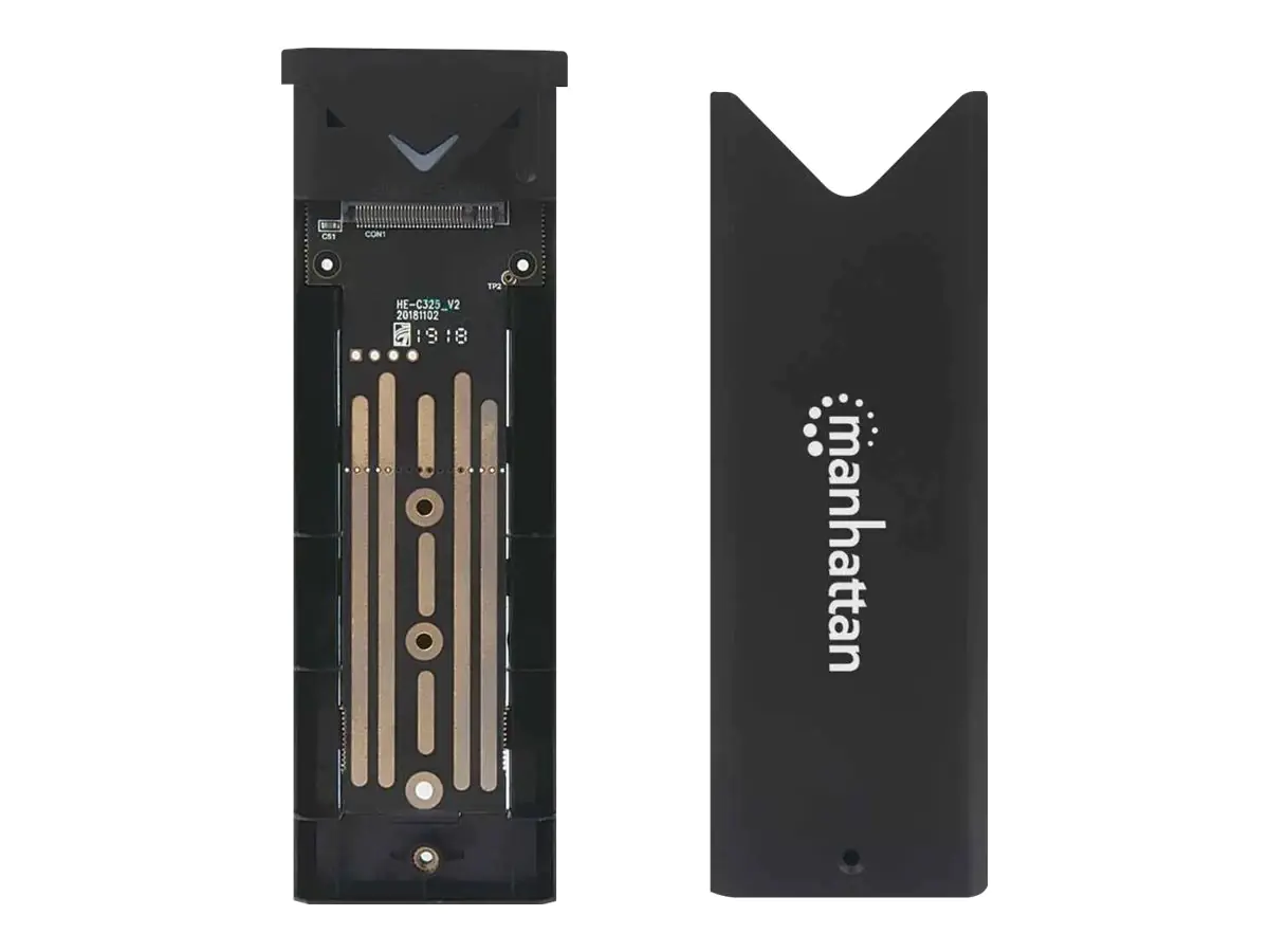 Manhattan M.2 NVMe SSD Enclosure, USB-C Female Connection, 10 Gbps (USB 3.2 Gen2 aka USB 3.1) 130530