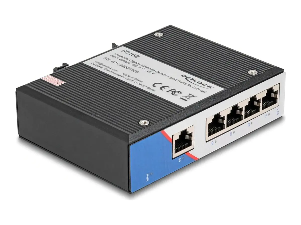 Delock Switch - industriell - 5 x 10/100/1000 80162