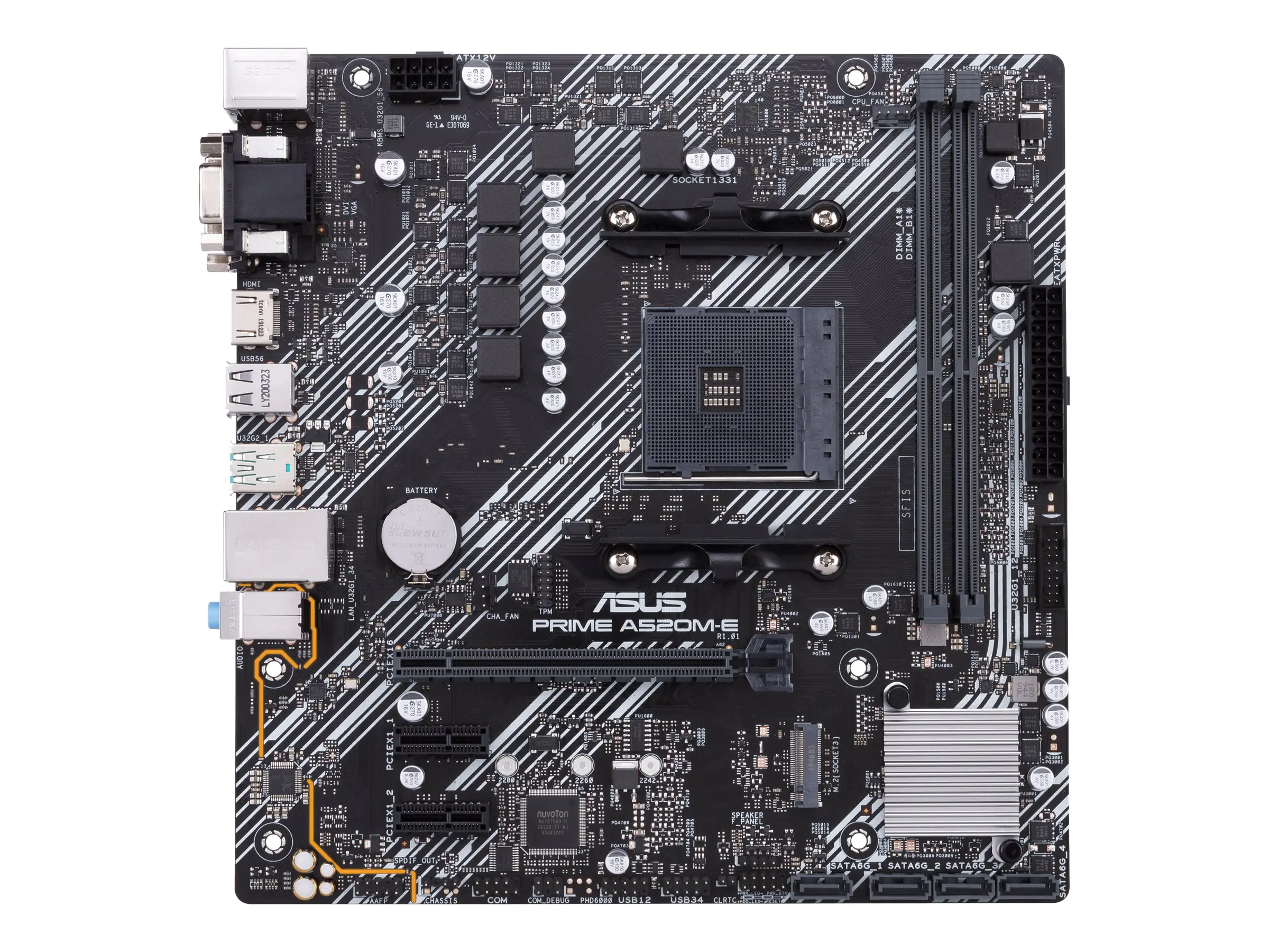 ASUS PRIME A520M-E - Motherboard - micro ATX - Socket AM4 - AMD A520 Chipsatz - USB 3.2 Gen 1, USB 3.2 Gen 2 - Gigabit LAN - Onboard-Grafik (CPU erforderlich) - HD Audio (8-Kanal)