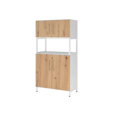 Hammerbacher Regalschrank FlexWall 800 x 1.532 x 417 mm (B x H x T) Flügeltür ohne Rollen Holz