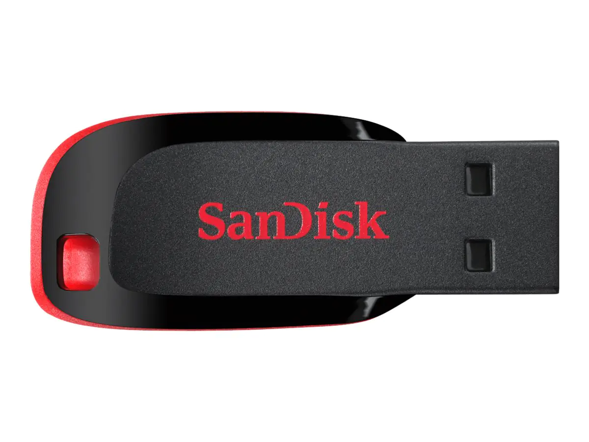 SanDisk Cruzer Blade - USB-Flash-Laufwerk - 32 GB - USB 2.0 - Rot, elegant schwarz