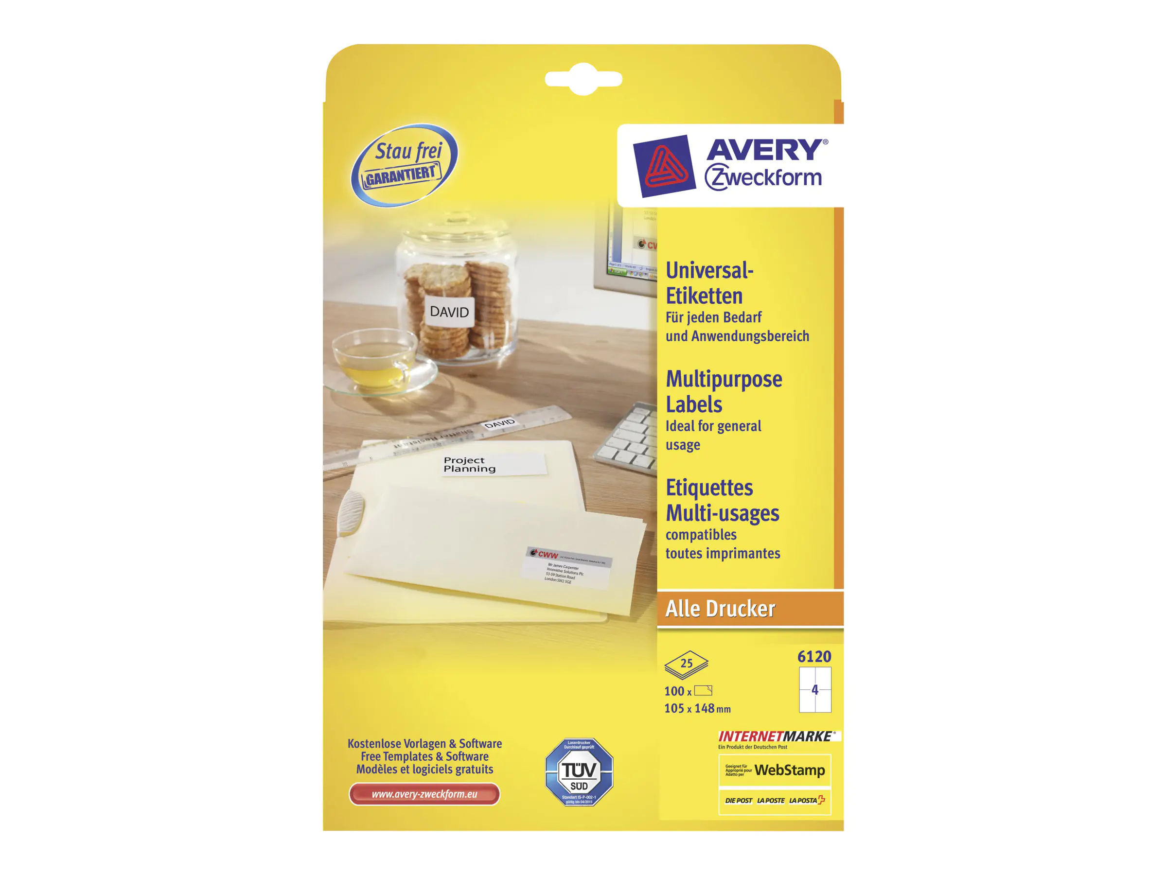 Avery Zweckform Etikett 6120 105,0x148,0mm ws 120 St./Pack.