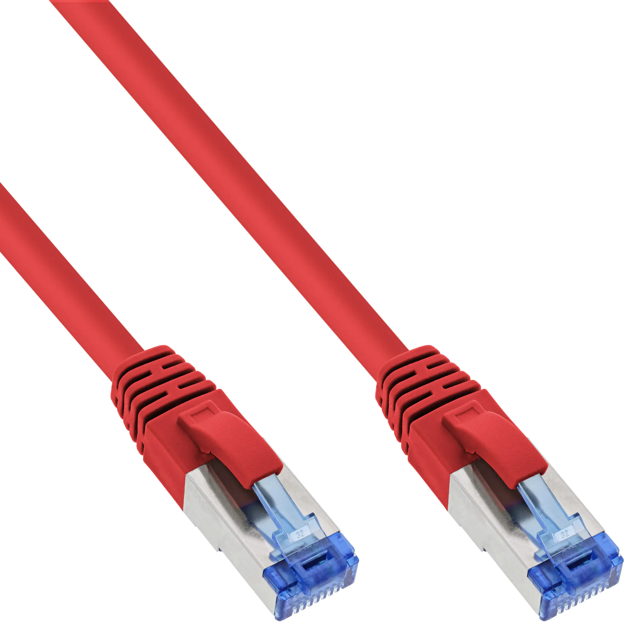 InLine - Patch-Kabel - RJ-45 (M) zu RJ-45 (M) - 15 m - SFTP, PiMF - CAT 6a - halogenfrei, geformt, ohne Haken - Rot