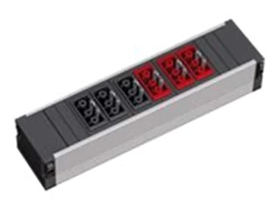 Bachmann Consolidation point - Steckdosenleiste - Eingabe, Eingang GST18i3 - Ausgangsanschlüsse: 6 (GST18i3) - Schwarz, Rot
