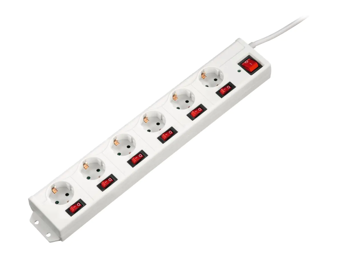 Hama "6+1", XL - Steckdosenleiste - Wechselstrom 230 V - 3500 Watt - Ausgangsanschlüsse: 6 (CEE 7/4) 137239