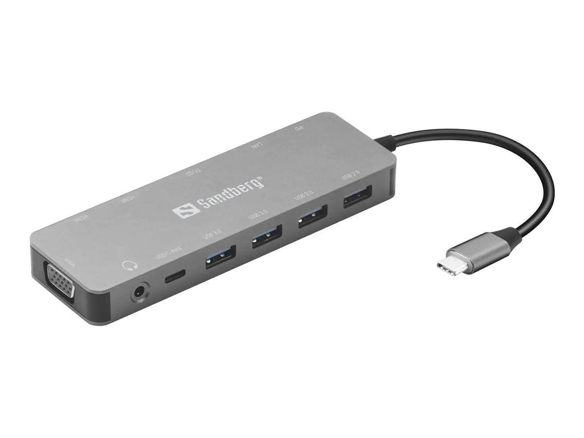 Sandberg 13-in-1 - Dockingstation - USB-C - HDMI, VGA - 100Mb LAN