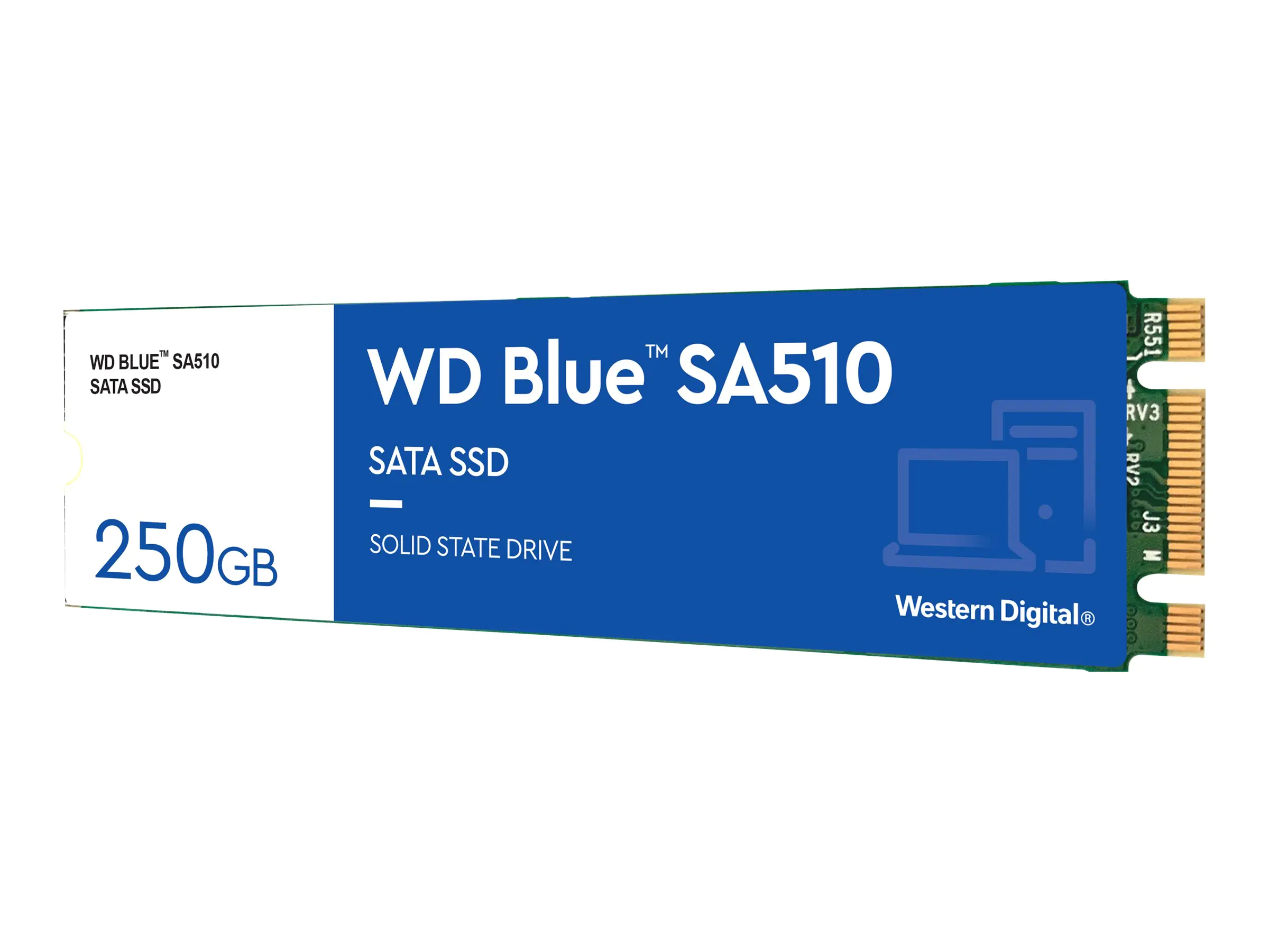 WD Blue SA510 WDS250G3B0B - SSD - 250 GB - intern - M.2 2280 - SATA 6Gb/s - Blau