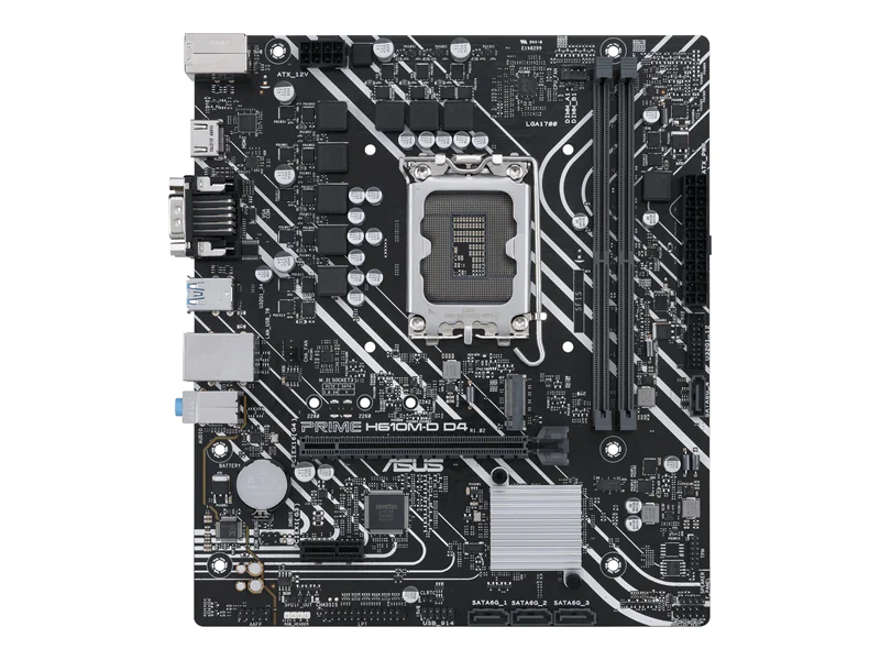 ASUS PRIME H610M-D D4 - Motherboard - micro ATX - LGA1700-Sockel - H610 Chipsatz - USB 3.2 Gen 1 - Gigabit LAN - Onboard-Grafik (CPU erforderlich) - HD Audio (8-Kanal)
