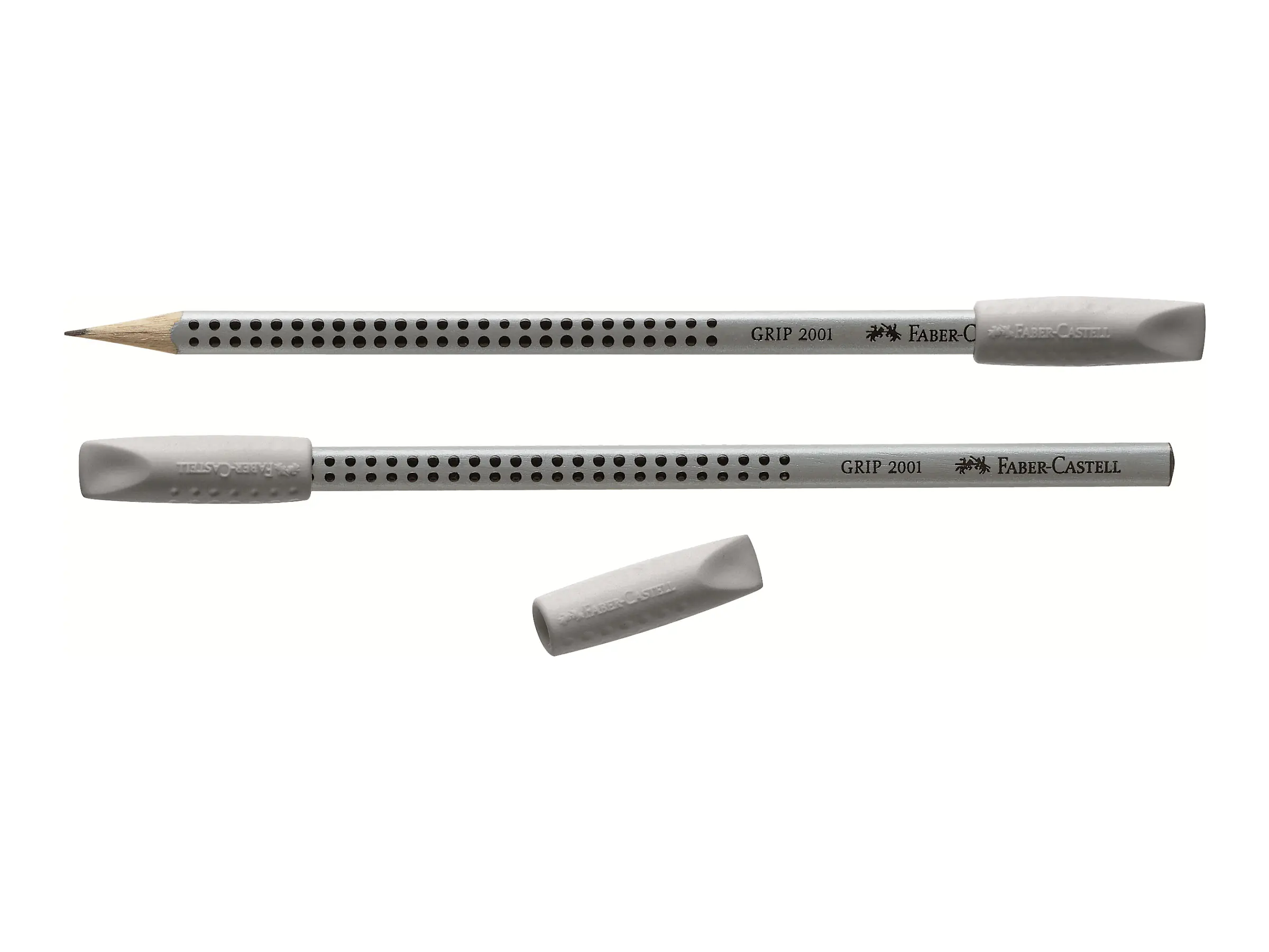 Faber-Castell Bleistift GRIP 2001 117000 Dreieckform HB silbergrau