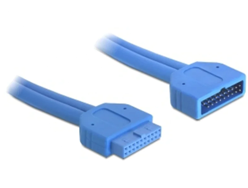 Delock USB 3.0 Pin Header - USB-Verlängerungskabel - 19-poliger USB 3.0 Kopf (M) zu 19-poliger USB 3.0 Kopf (W) - USB 3.0 - 45 cm - Blau