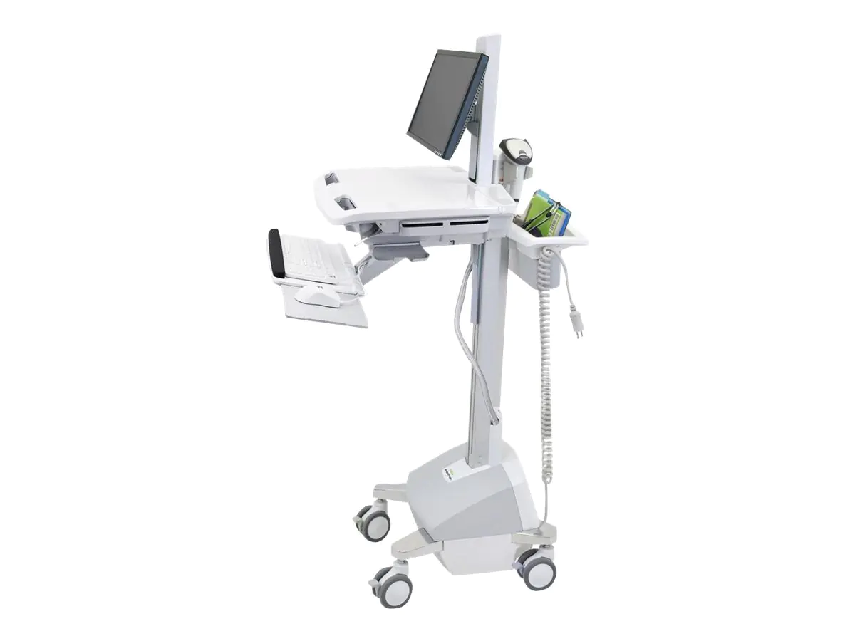 Ergotron - Wagen - für LCD-Display / PC-Ausrüstung - LiFe batteriebetrieben, EU - medizinisch - Kunststoff, Aluminium, verzinker Stahl - Grau, weiß, Polished Aluminum - Bildschirmgröße: bis zu 55,9 cm (bis zu 22 Zoll)