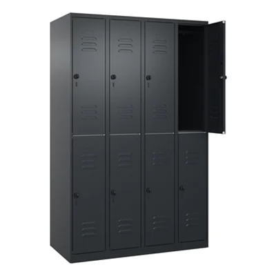 C+P Kleiderspind Classic PLUS 1.200 x 1.850 x 500 mm (B x H x T) 4 Abteile Stahl schwarzgrau