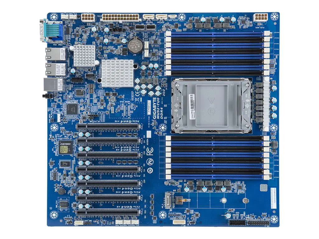 Gigabyte MU92-TU0 - 1.X - Motherboard - E-ATX - LGA4189-Sockel - C621A Chipsatz - USB 3.0 - 2 x 10 Gigabit LAN - Onboard-Grafik
