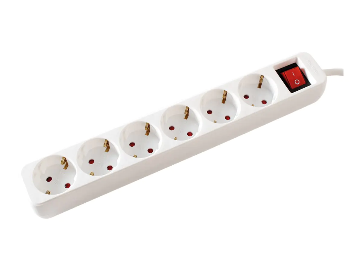 VALUE Steckdosenleiste - Wechselstrom 250 V - 3600 Watt - Eingabe, Eingang CEE 7/4 - Ausgangsanschlüsse: 6 (6 x CEE 7/4) 19.99.1085