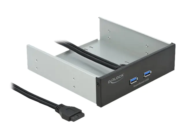 Delock - Anschlüsse am vorderen Bedienfeld des Speicherschachts - USB 3.2 Gen 1 x 2 - Schwarz